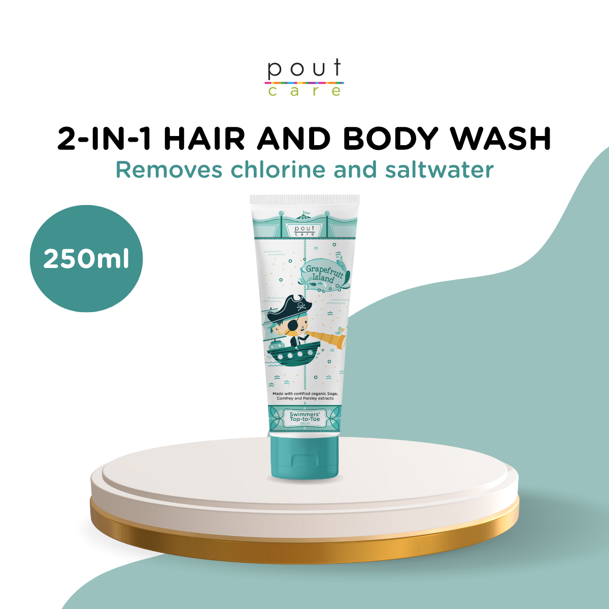 pout Care Grapefruit Island Swimmers' Top-to-Toe 250ml