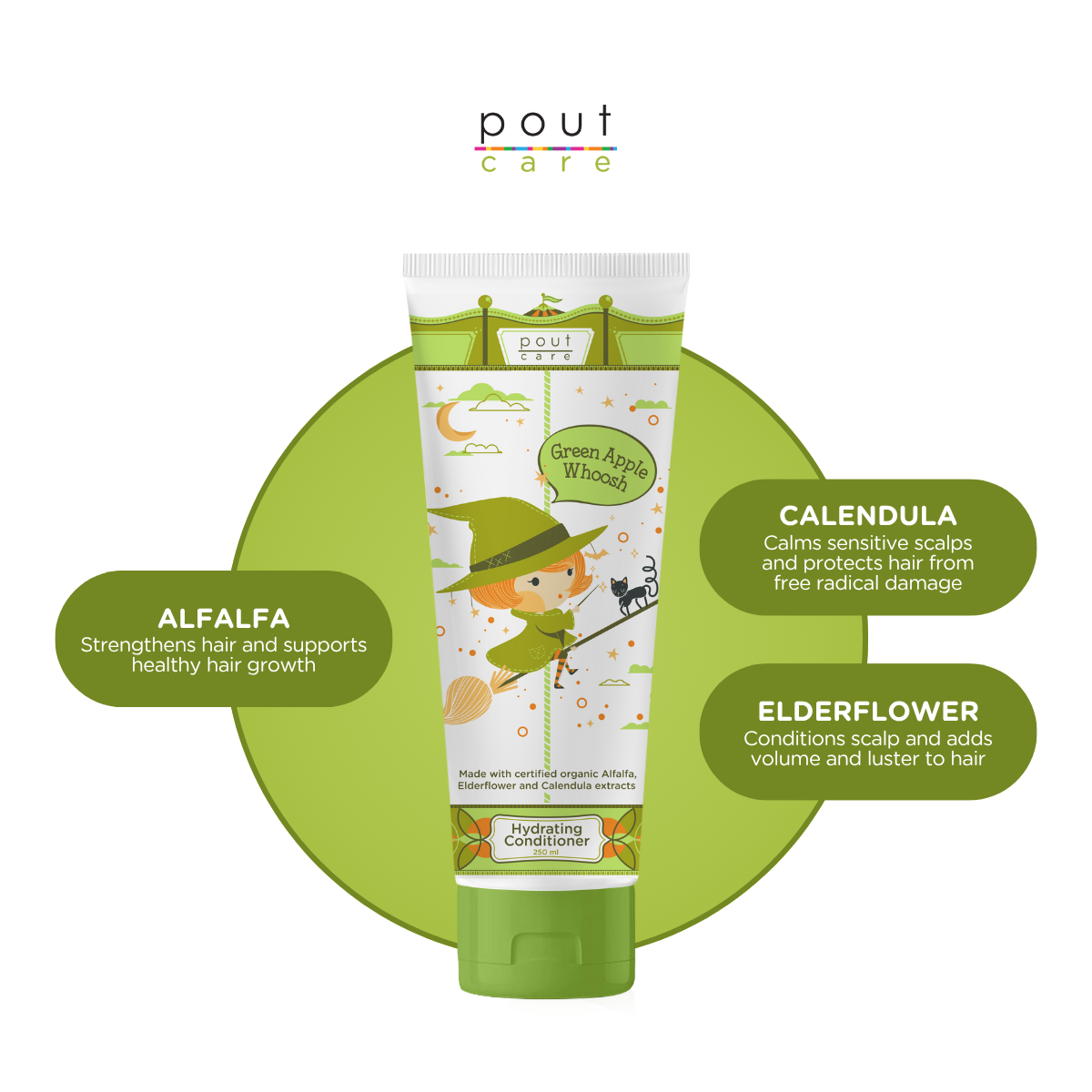 pout Care Green Apple Whoosh Hydrating Conditioner 250ml