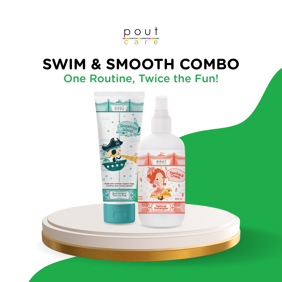 pout Care Swimmers' Top-to-Toe and Detangler Bundle