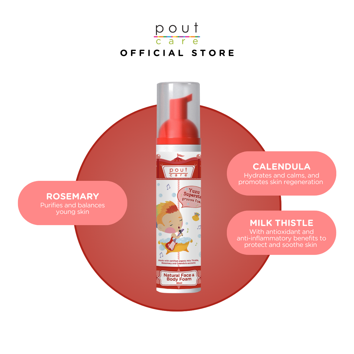 pout Care Travel Kit: Face & Body Foam (80ml), 2-in-1 Chlorine Removal Wash (75ml), Hydrating Conditioner (75ml)