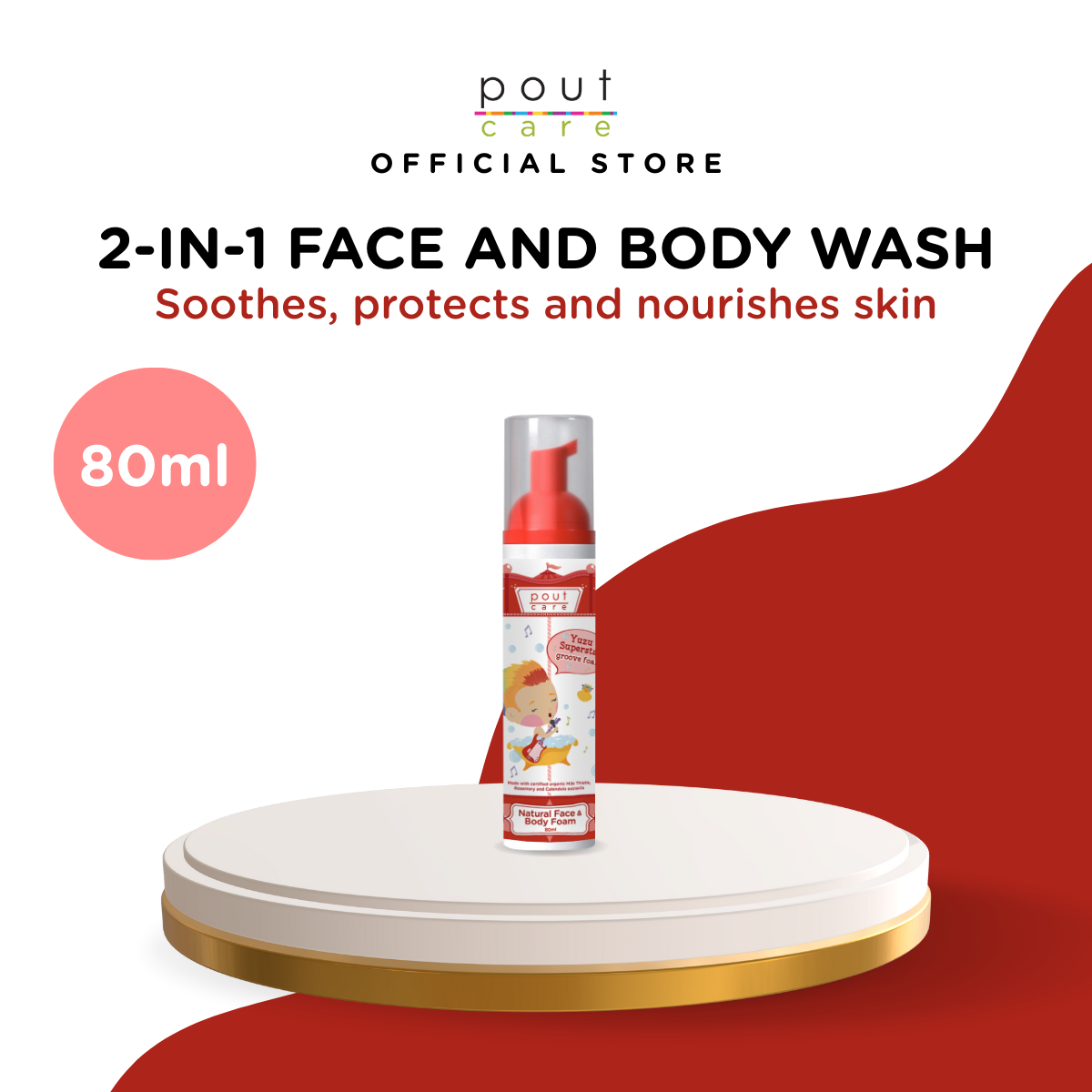 pout Care Yuzu Superstar Natural Face & Body Foam 80ml