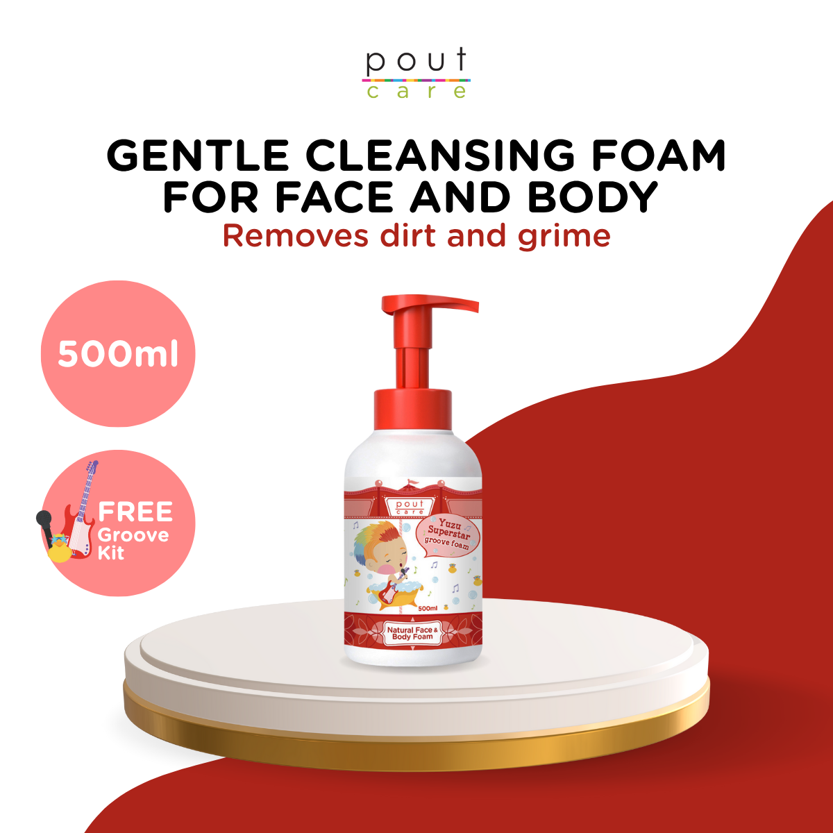 pout Care Yuzu Superstar Natural Face & Body Foam 500ml